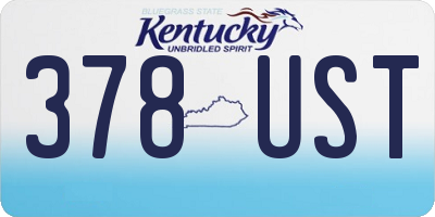 KY license plate 378UST