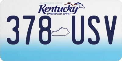 KY license plate 378USV