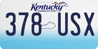 KY license plate 378USX
