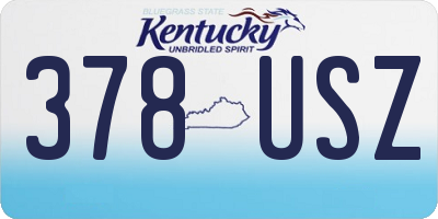 KY license plate 378USZ