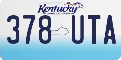 KY license plate 378UTA