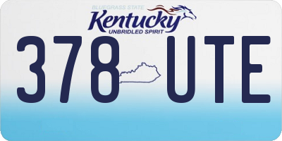 KY license plate 378UTE
