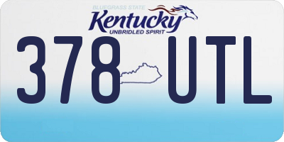 KY license plate 378UTL