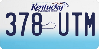 KY license plate 378UTM