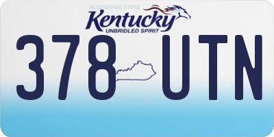 KY license plate 378UTN