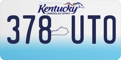 KY license plate 378UTO