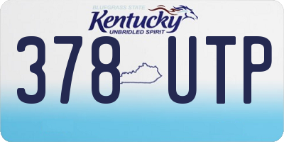 KY license plate 378UTP