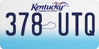 KY license plate 378UTQ