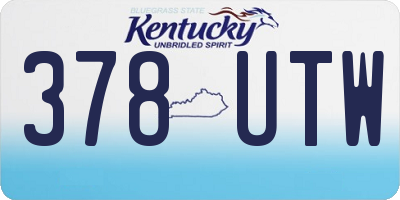 KY license plate 378UTW