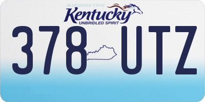 KY license plate 378UTZ