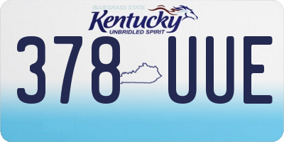 KY license plate 378UUE