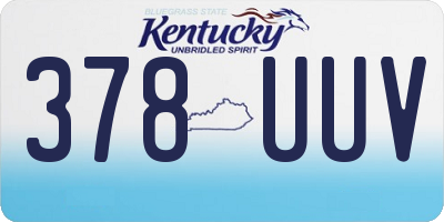 KY license plate 378UUV
