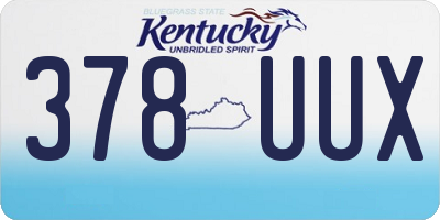 KY license plate 378UUX