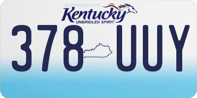 KY license plate 378UUY