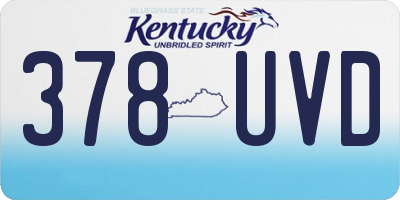 KY license plate 378UVD