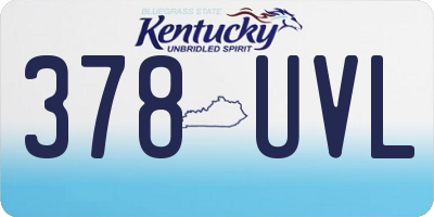 KY license plate 378UVL