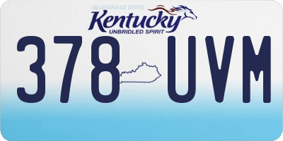 KY license plate 378UVM