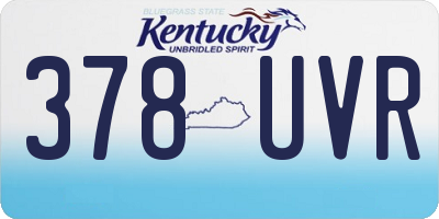 KY license plate 378UVR