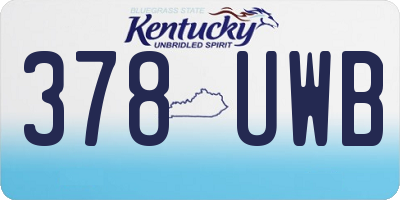 KY license plate 378UWB