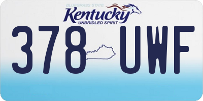 KY license plate 378UWF