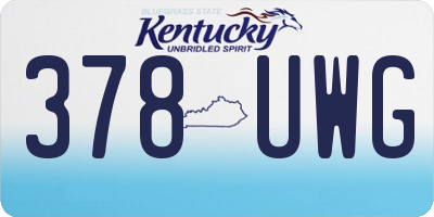 KY license plate 378UWG