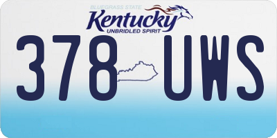 KY license plate 378UWS