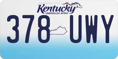 KY license plate 378UWY