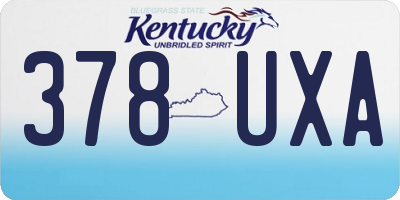KY license plate 378UXA