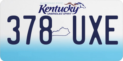 KY license plate 378UXE