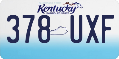 KY license plate 378UXF