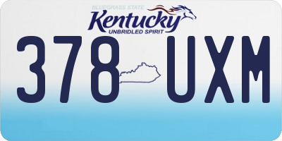 KY license plate 378UXM