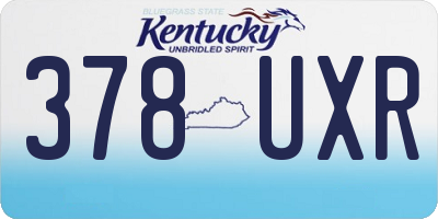 KY license plate 378UXR