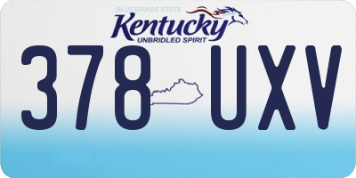 KY license plate 378UXV