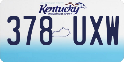 KY license plate 378UXW