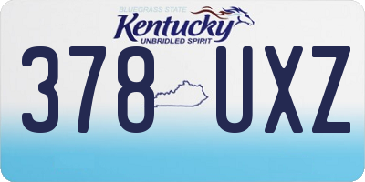 KY license plate 378UXZ