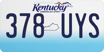 KY license plate 378UYS