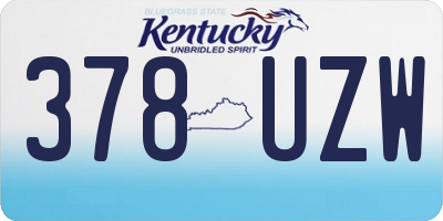 KY license plate 378UZW
