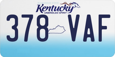 KY license plate 378VAF