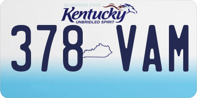 KY license plate 378VAM