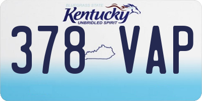 KY license plate 378VAP