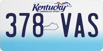 KY license plate 378VAS