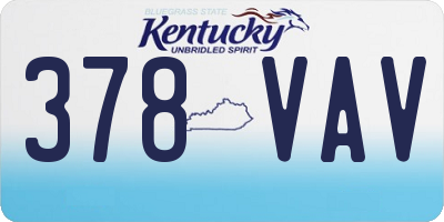 KY license plate 378VAV