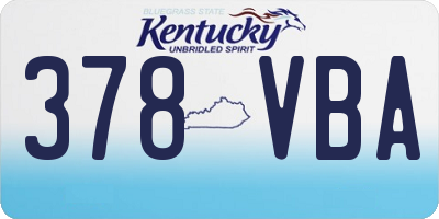 KY license plate 378VBA