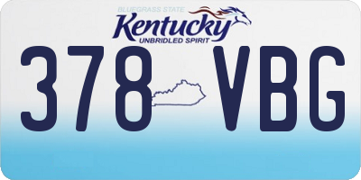 KY license plate 378VBG