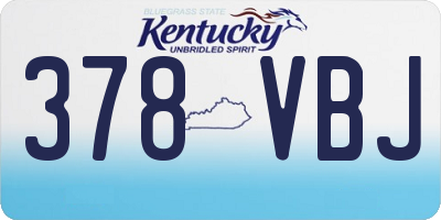 KY license plate 378VBJ