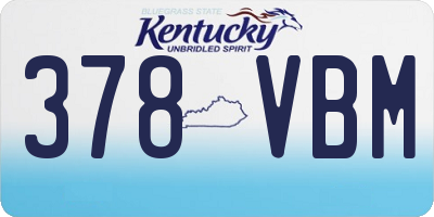 KY license plate 378VBM