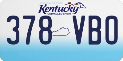 KY license plate 378VBO