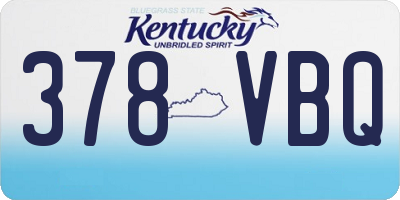 KY license plate 378VBQ