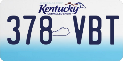 KY license plate 378VBT