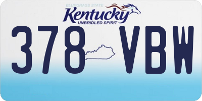 KY license plate 378VBW